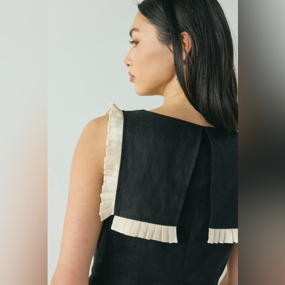 NWT VRG GRL Indra Linen Top in Black - Picture 7 of 14